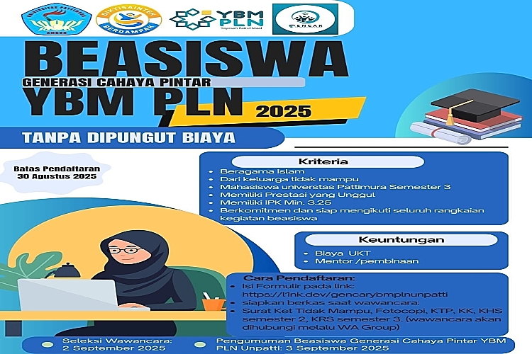 Ini Syarat dan Cara Daftar Beasiswa Cahaya Pintar YBM PLN 2025